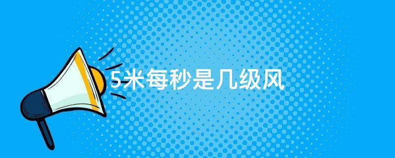 5米每秒是几级风