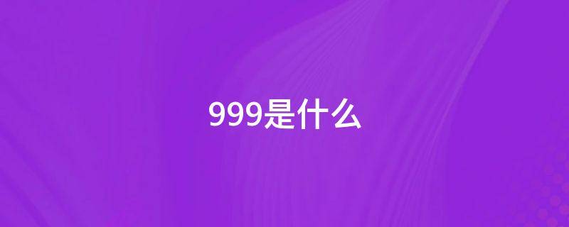 999是什么
