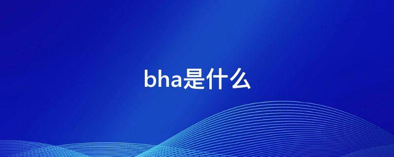 bha是什么