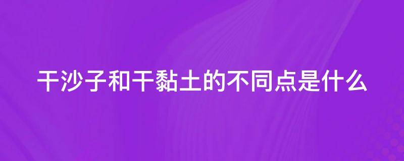 干沙子和干黏土的不同点是什么