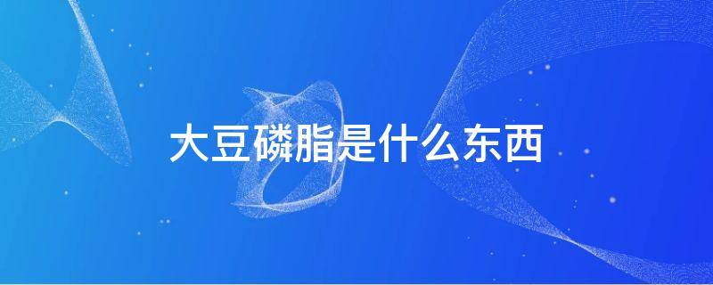 大豆磷脂是什么东西