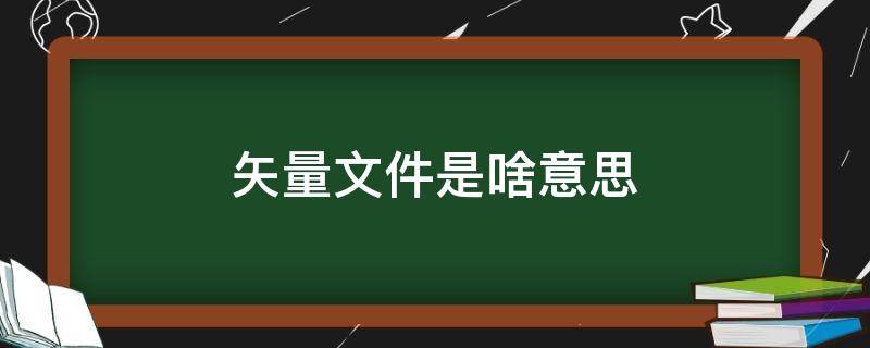 矢量文件是啥意思