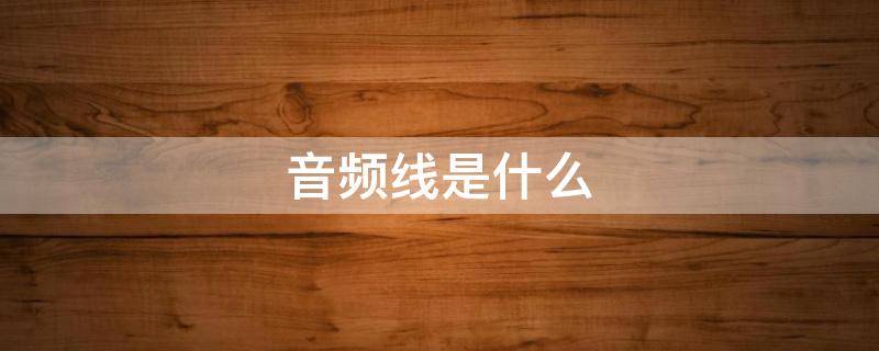 音频线是什么