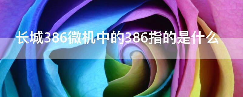 长城386微机中的386指的是什么