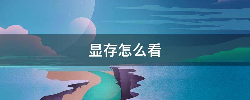 显存怎么看