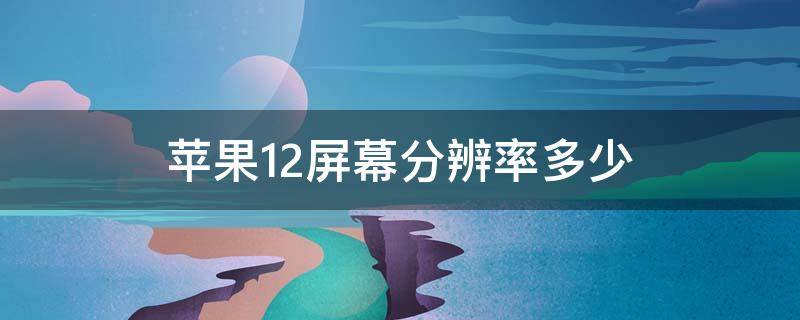 苹果12屏幕分辨率多少