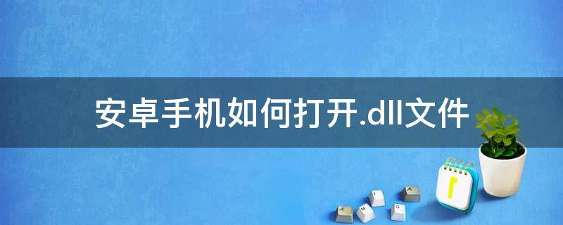 安卓手机如何打开.dll文件