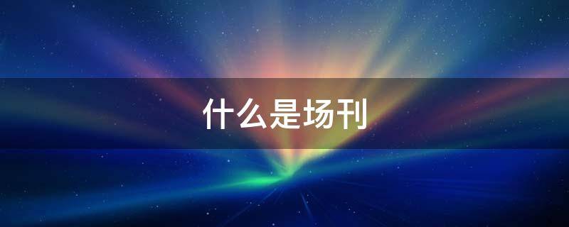 什么是场刊