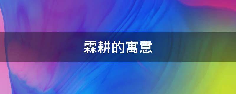 霖耕的寓意