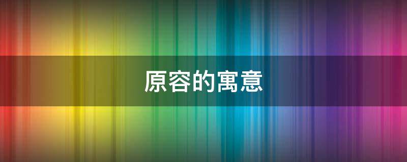 原容的寓意