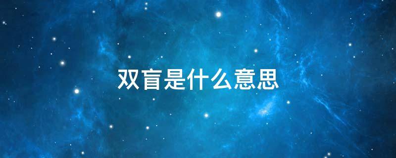 双盲是什么意思