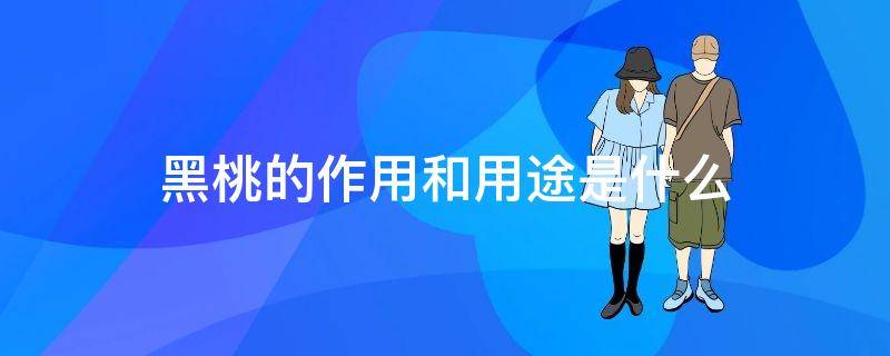 黑桃的作用和用途是什么