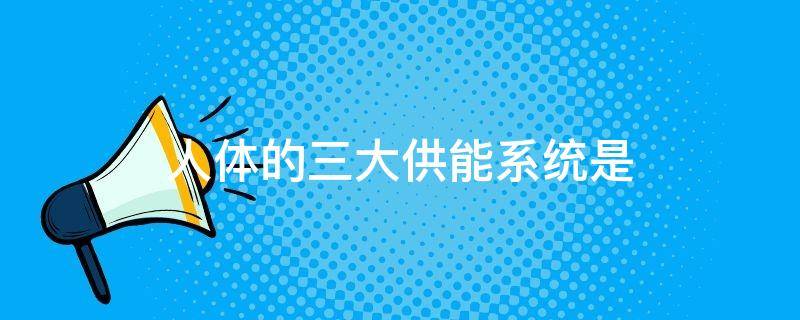 人体的三大供能系统是