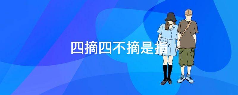 四摘四不摘是指