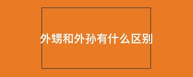外甥和外孙有什么区别	