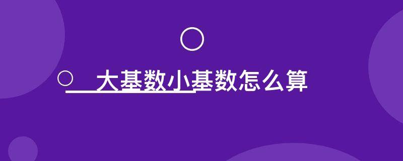 大基数小基数怎么算