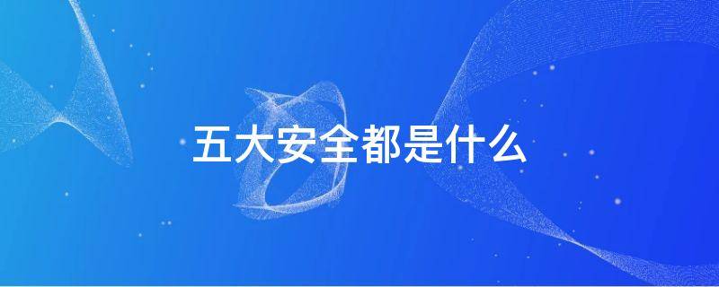 五大安全都是什么