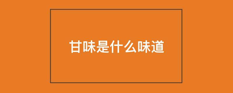 甘味是什么味道