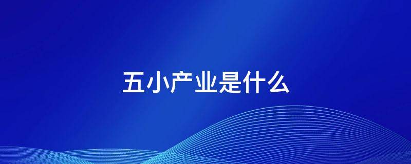 五小产业是什么