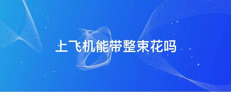 上飞机能带整束花吗