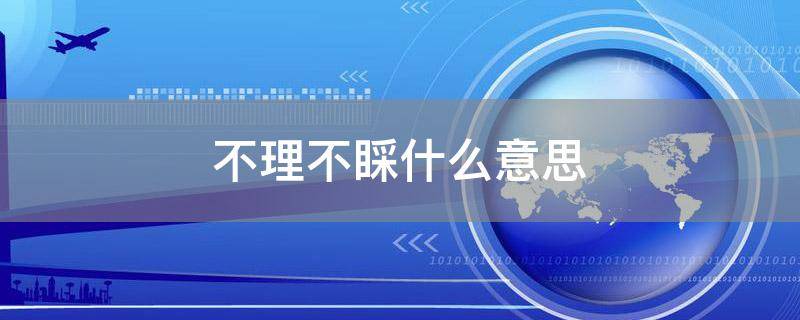 不理不睬什么意思