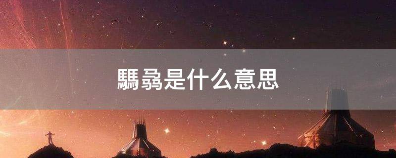 騳骉是什么意思