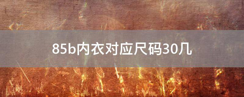 85b内衣对应尺码30几