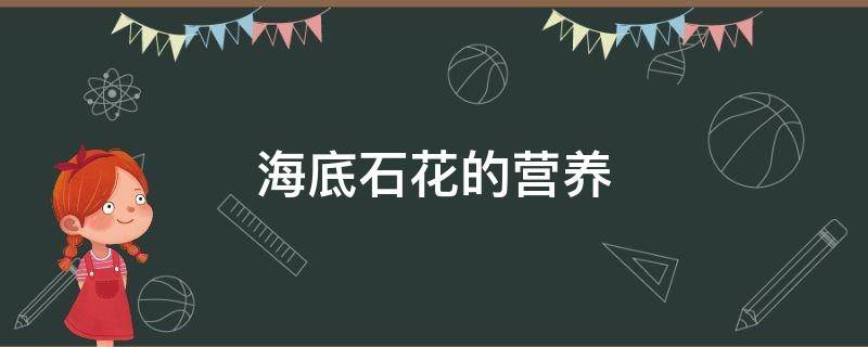 海底石花的营养