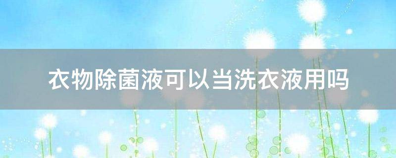 衣物除菌液可以当洗衣液用吗