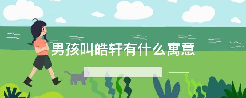 男孩叫皓轩有什么寓意