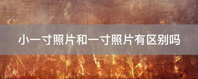 小一寸照片和一寸照片有区别吗