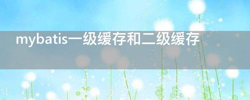 mybatis一级缓存和二级缓存
