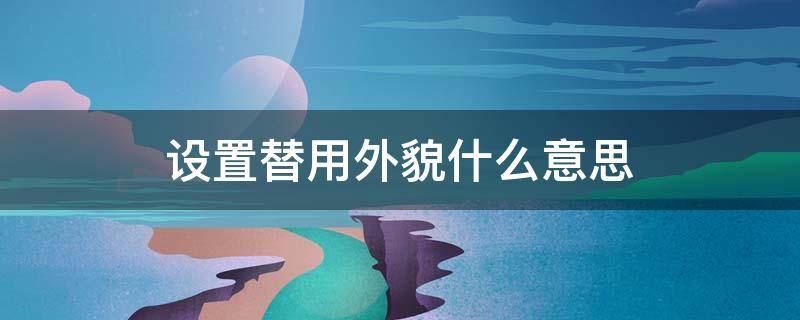 设置替用外貌什么意思