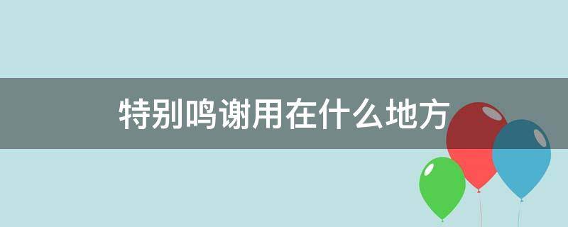 特别鸣谢用在什么地方