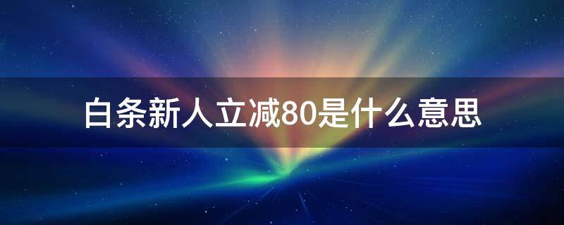 白条新人立减80是什么意思