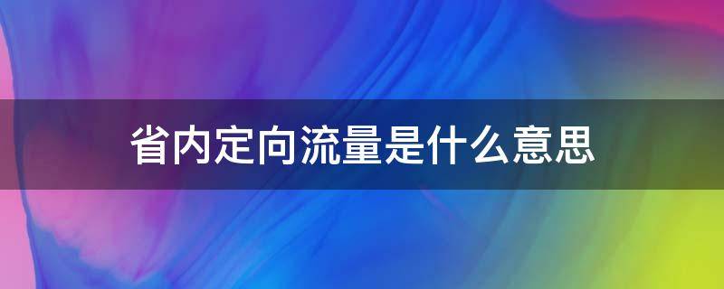 省内定向流量是什么意思