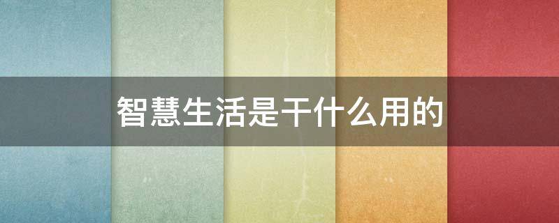 智慧生活是干什么用的
