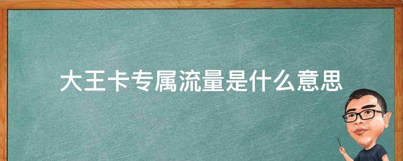大王卡专属流量是什么意思
