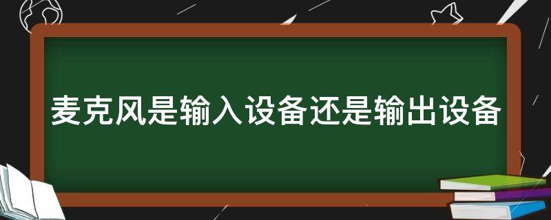 麦克风是输入设备还是输出设备