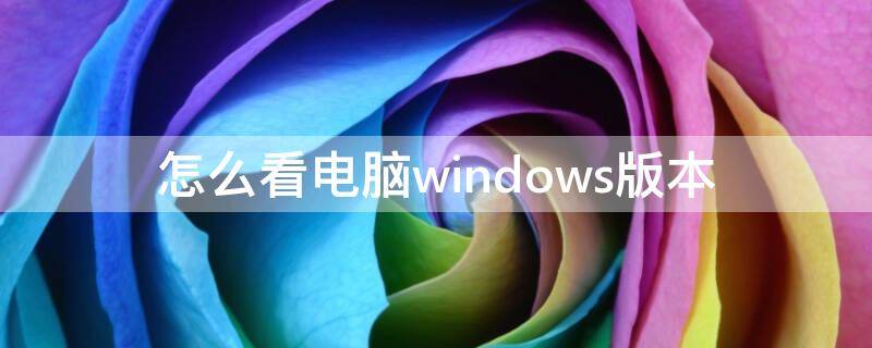 怎么看电脑windows版本