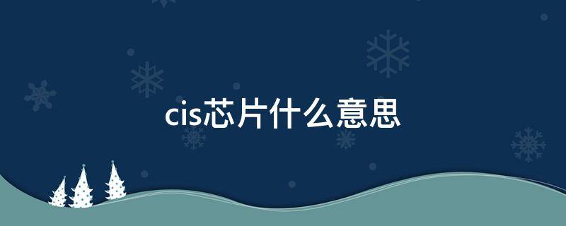 cis芯片什么意思