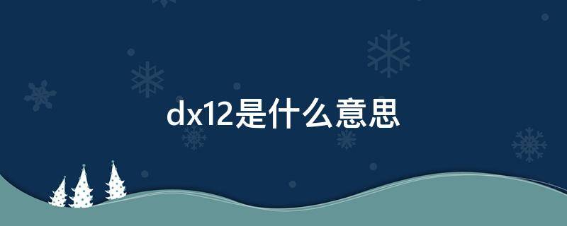 dx12是什么意思