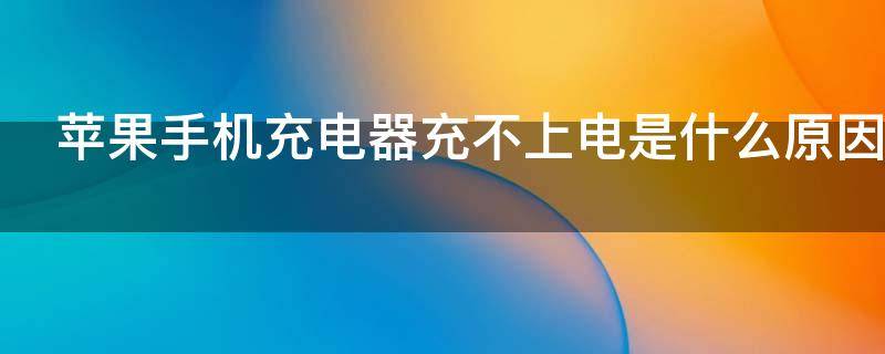 苹果手机充电器充不上电是什么原因