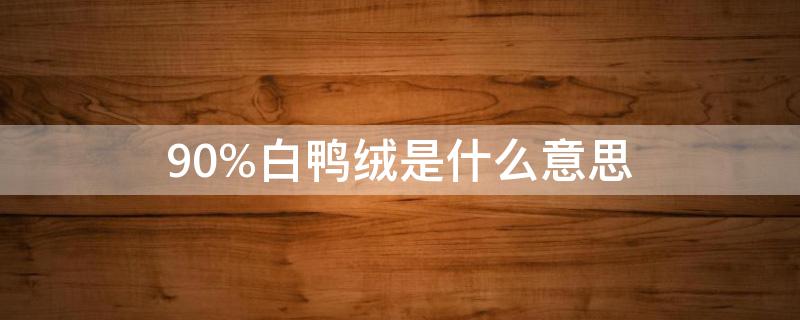 90%白鸭绒是什么意思