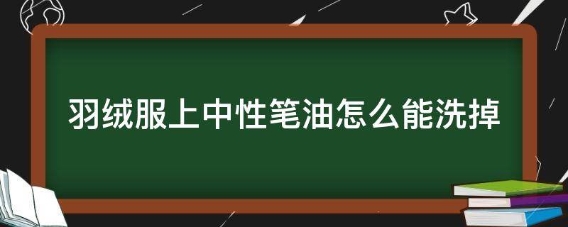 羽绒服上中性笔油怎么能洗掉