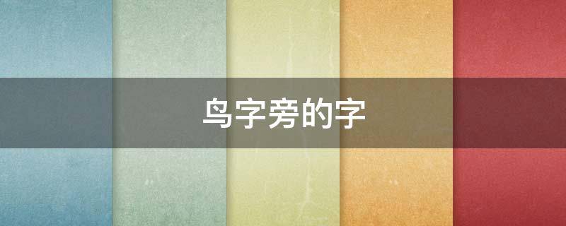 鸟字旁的字