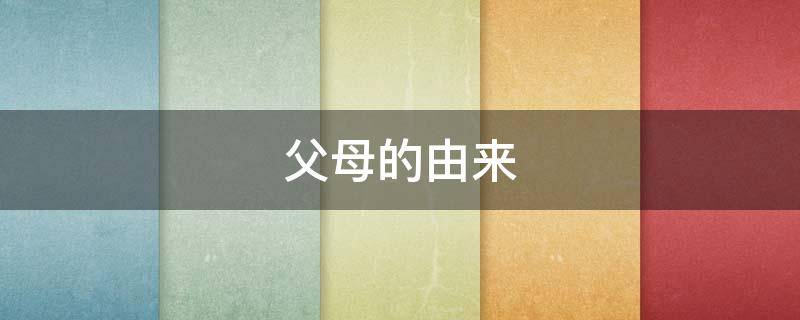 父母的由来