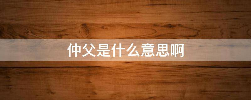 仲父是什么意思啊