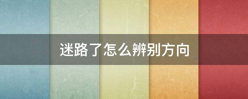 迷路了怎么辨别方向