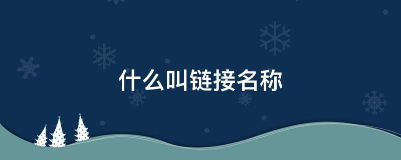 什么叫链接名称